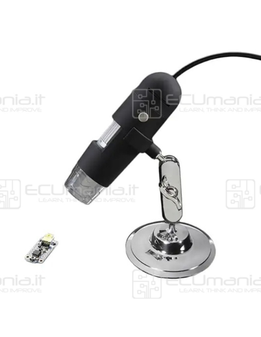 Microscopio digitale, Zoom 20x/220x, 8 LED, 5MegaPixel, USB