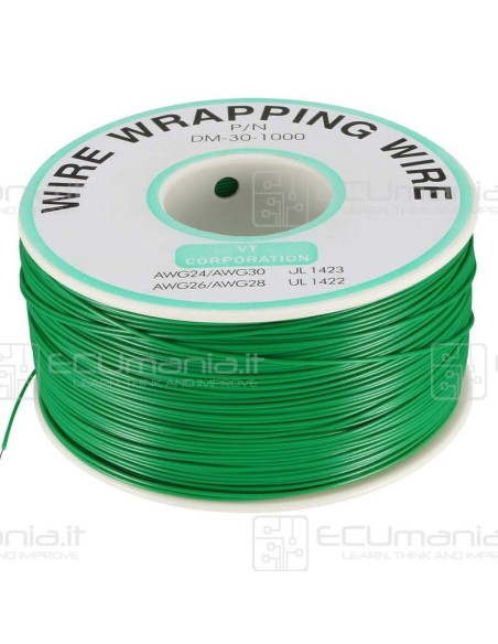 Cavo per ripristino piste PCB, AWG30, diametro conduttore 0.25mm, lunghezza 305mt, in vari colori