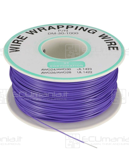 Cavo per ripristino piste PCB, AWG30, diametro conduttore 0.25mm, lunghezza 305mt, in vari colori