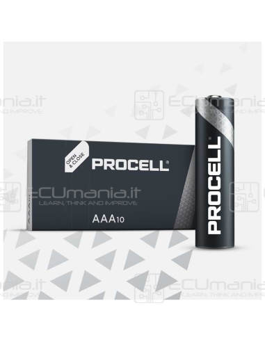 Batteria Duracell Alcalina Professionale Ministilo AAA, 1.5V, Confezione da 10