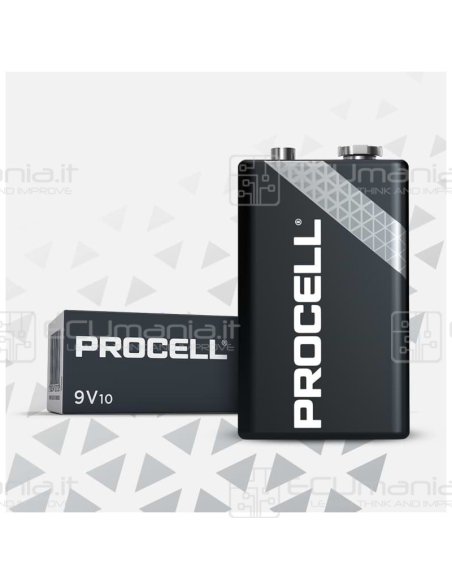 Batteria Duracell Alcalina Professionale Transistor 9V, Confezione da 10