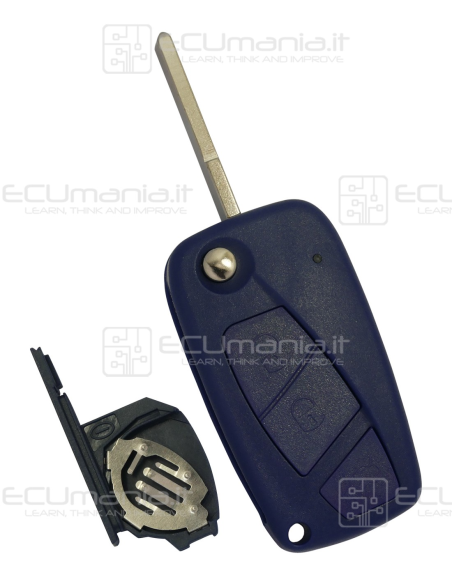 Cover Radiocomando KCO-FIA-3B-LB2 / LN2, Flip, 3 tasti, SIP22, alloggiamento batteria lama, NERO / BLU