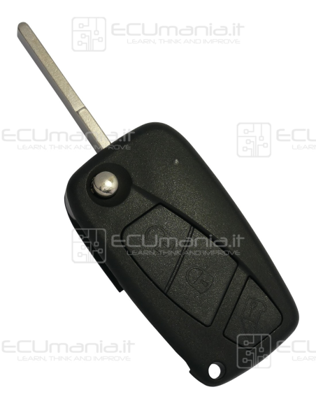 Cover Radiocomando KCO-FIA-3B-PB2 / PN2, Flip, 3 tasti, SIP22, alloggiamento batteria posteriore, NERO / BLU