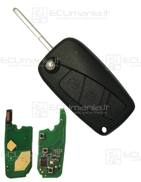 Chiave Radiocomando KRC-FIA-004, Flip, 3 tasti, SIP22, NERO / BLU