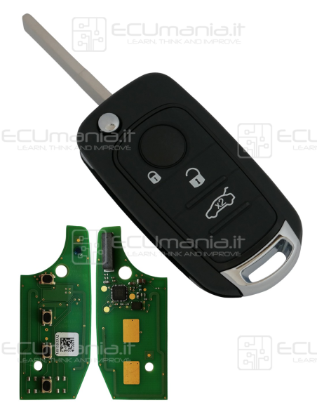 Chiave Radiocomando KRC-FIA-005xx, Flip, 3 / 4 tasti, ID88 Megamos AES / 4A HITAG AES, SIP22