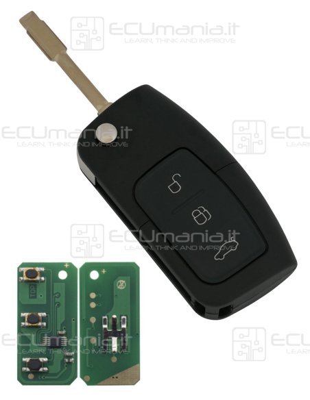 Chiave Radiocomando KRC-FOR-001/2, Flip, 3 tasti, FO21 / HU101