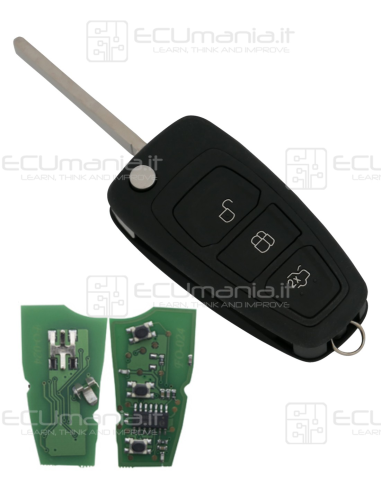 Chiave Radiocomando KRC-FOR-003, Flip, 3 tasti,...