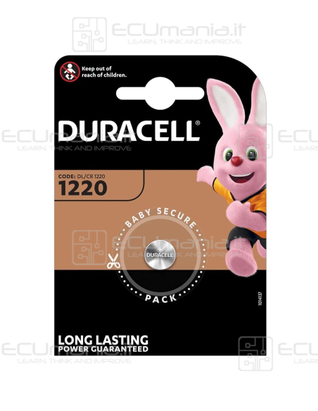 Batteria Duracell Lithium CR1220, 3V, Blister 1 Batteria