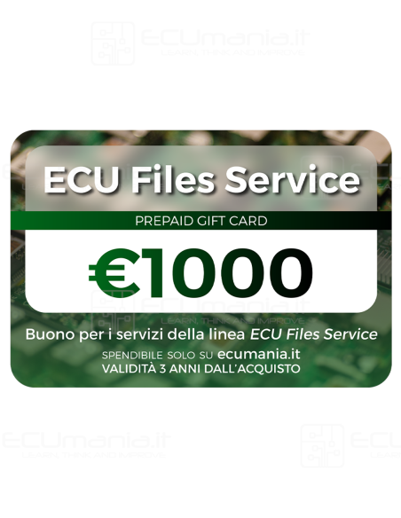 Gift Card Virtuale, 1000 crediti, per ECU Files Service