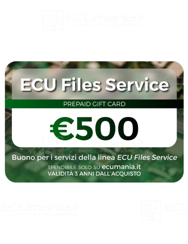 Gift Card Virtuale, 500 crediti, per ECU Files Service