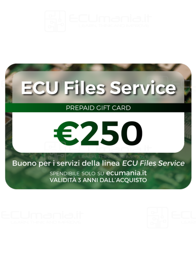 Gift Card Virtuale, 250 crediti, per ECU Files Service