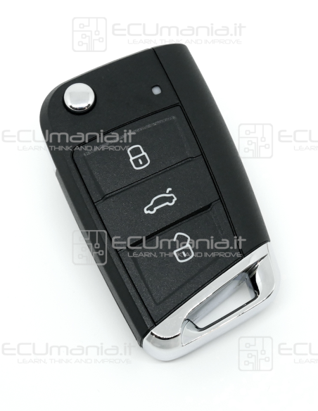 Chiave Radiocomando KRC-VWA-001, Flip 3 tasti, ID48 CAN, 433MHz, HU66 per MQB platform