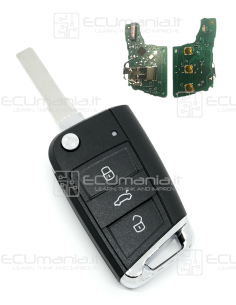 Chiave Radiocomando KRC-VWA-001, Flip 3 tasti, ID48 CAN,... 2