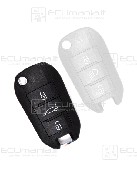 Chiave Radiocomando KRC-CIT-005x, 3 tasti, Tasto centrale Baule / Fari, HU83, 434MHz, Transponder Hitag AES 4A