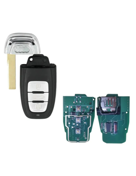 Chiave Radiocomando KRC-AUD-001A, KYDZ, 3 tasti, PCF7945, 868MHz, con lama di emergenza HU66 per MQB platform