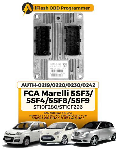 Modulo ECU FCA Marelli 5SF3 HW3xx, 5SF4 / 5SF8 / 5SF9 HW4xx