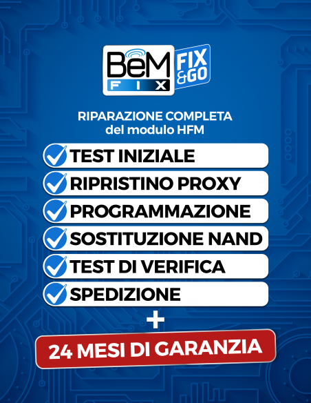 BeMFIX Fix&Go, Riparazione completa modulo HFM