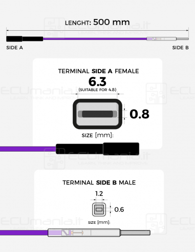 Interconnection Cable – MCP 6.3 / 4.8 × 0.8 mm...