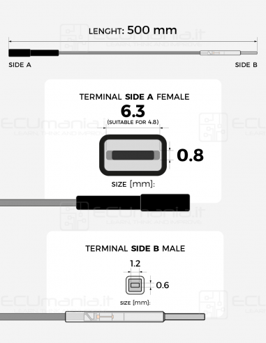 Interconnection Cable – MCP 6.3 / 4.8 × 0.8 mm...