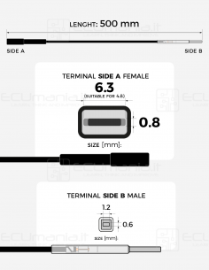 Interconnection Cable – MCP 6.3 / 4.8 × 0.8 mm Female to... 2