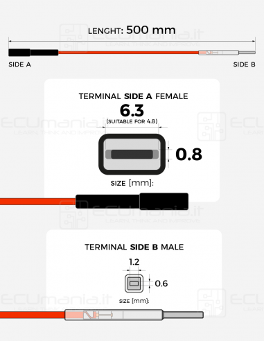 Interconnection Cable – MCP 6.3 / 4.8 × 0.8 mm...