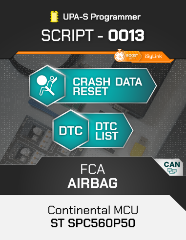 SCRIPT-0013 Airbag Reset FCA Continental MCU ST SPC560P50 for UPA-S Progammer