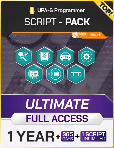 UPA-S SCRIPT Pack ULTIMATE - FULL ACCESS + 1 YEAR Updates + 1 SCRIPT Unlimited for UPA-S Programmer