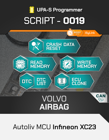 SCRIPT-0019 Airbag Volvo Autoliv MCU Infineon XC23 for UPA-S Progammer