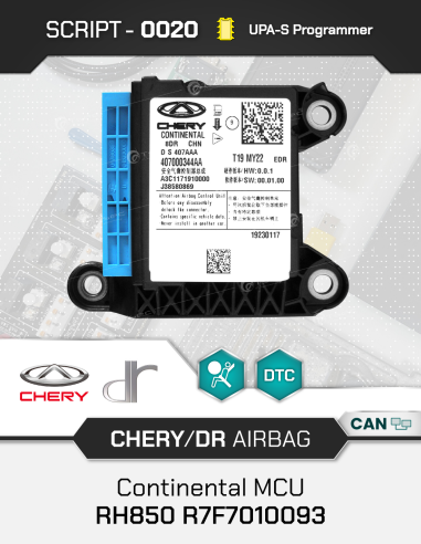 SCRIPT-0020 Airbag Chery / DR Continental MCU...
