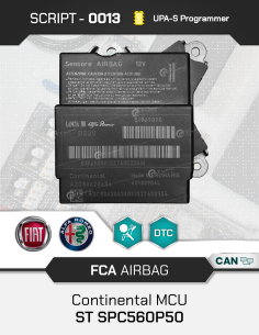 SCRIPT-0013 Airbag Reset FCA Continental MCU ST SPC560P50...
