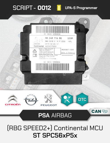 SCRIPT-0012 PSA Airbag Reset Continental SPC560...