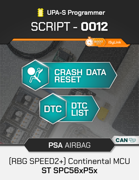SCRIPT-0012 PSA Airbag Reset Continental SPC560 / SPC56AP54 | UPA-S Script
