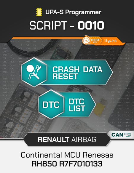 SCRIPT-0010 Renault Airbag Reset RH850 R7F7010133 | UPA-S Script