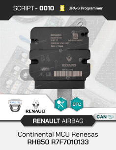SCRIPT-0010 Airbag Reset Renault Continental MCU Renesas...