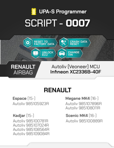 SCRIPT-0007 Renault Airbag Reset Autoliv...