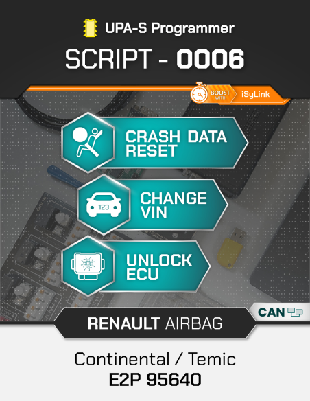 SCRIPT-0006 Renault Airbag Reset Continental / Temic 95640 | UPA-S Script