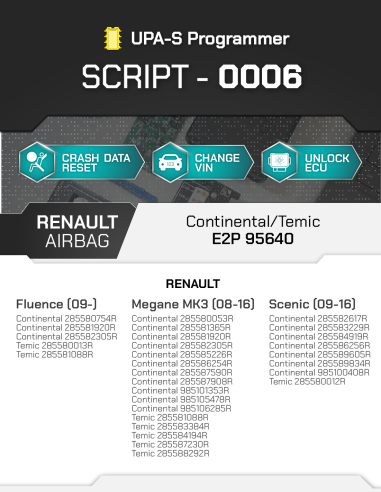 SCRIPT-0006 Renault Airbag Reset Continental /...
