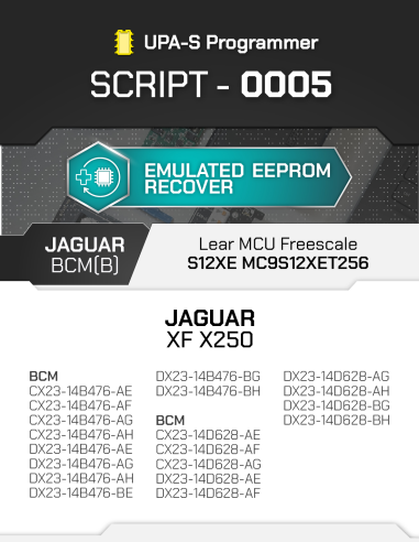 SCRIPT-0005 JAGUAR BCM(B) Lear MC9S12XET256 per...