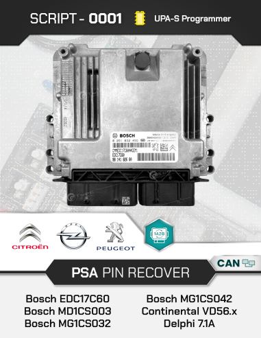SCRIPT-0001 PSA GROUP PIN Recovery from ECU for...
