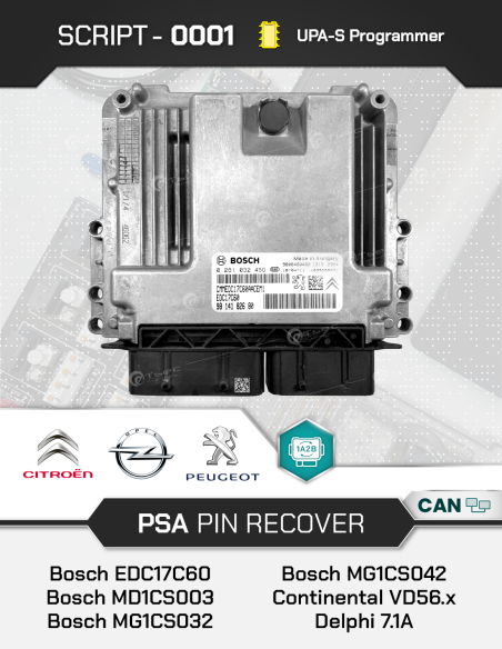 SCRIPT-0001 PSA GROUP PIN Recovery from ECU for UPA-S Programmer