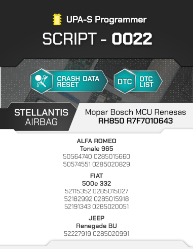 SCRIPT-0022 Airbag Stellantis / FCA Mopar Bosch...