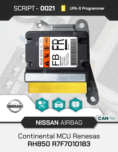 SCRIPT-0021 Airbag Nissan Continental MCU Renesas RH850 R7F7010183 for UPA-S Programmer