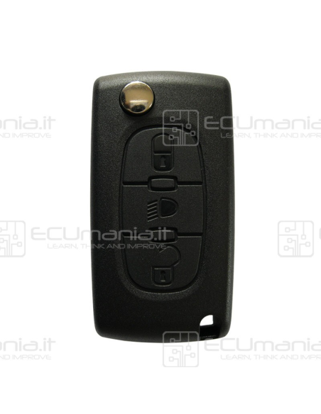 Cover Radiocomando KCO-PSA-3B-xxx, Flip, 3 tasti, VA2 / HU83, batteria su guscio / PCB