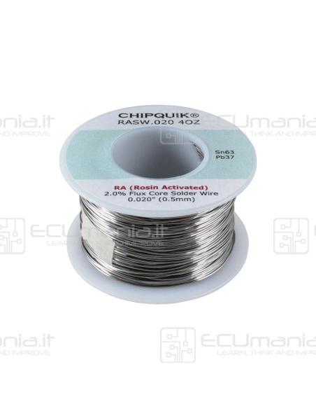 Bobina in lega di Stagno/Piombo SLD-SNW-001, Sn63Pb37, RA 2.2%, Ø 0.5mm, 113.5g